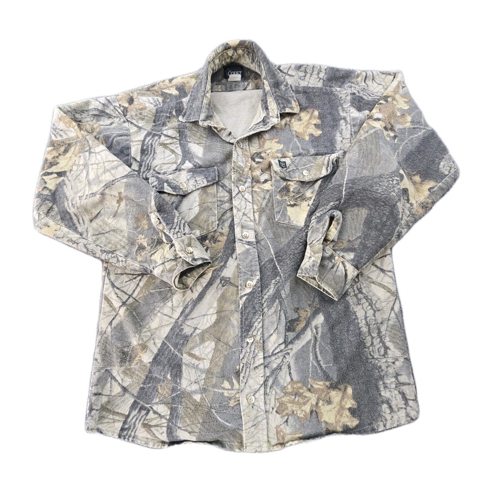 Vintage Codet Realtree Hardwoods Camo Flannel Shirt Medium Hunting 90s